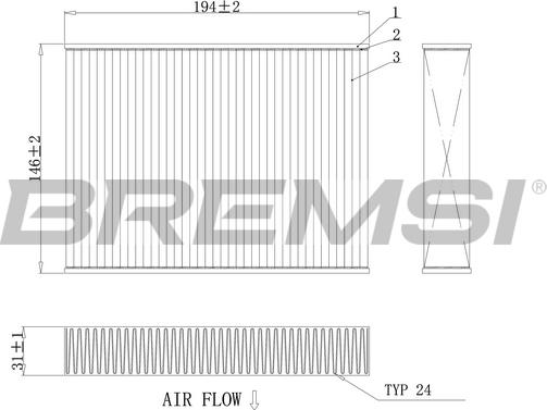 Bremsi FC0432A - Filter, interior air autospares.lv