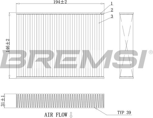 Bremsi FC0432 - Filter, interior air autospares.lv