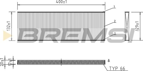 Bremsi FC1525 - Filter, interior air autospares.lv