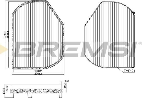 Bremsi FC1331C - Filter, interior air autospares.lv