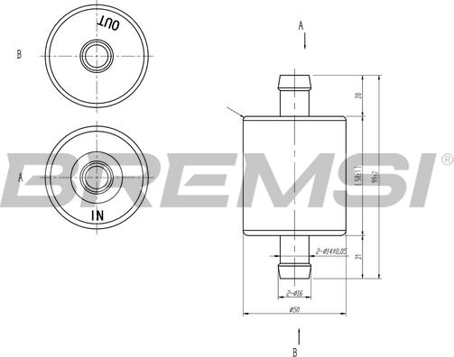 Bremsi FE0148 - Fuel filter autospares.lv