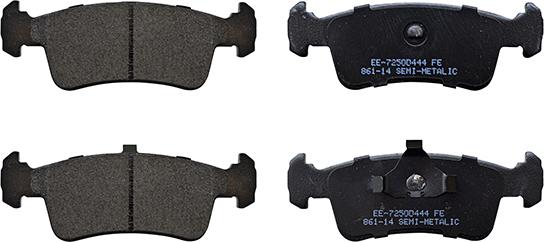 BRÜCK GERMANY EE-7250D444 - Brake Pad Set, disc brake autospares.lv