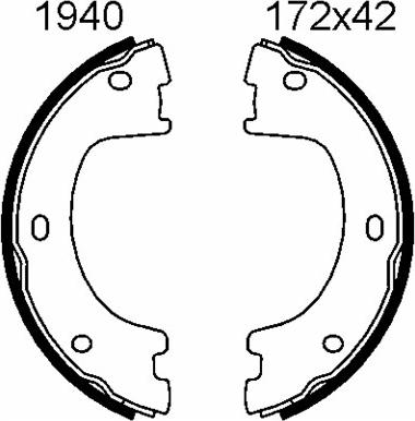 BSF 01940 - Brake Shoe Set, parking brake autospares.lv