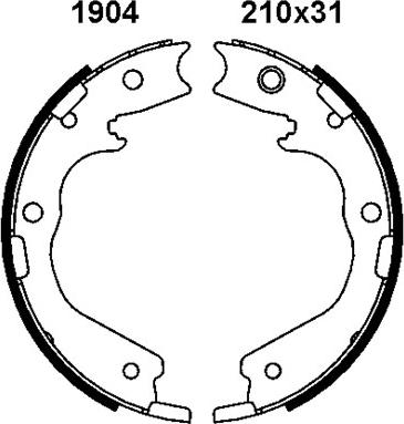 BSF 01904 - Brake Shoe Set, parking brake autospares.lv