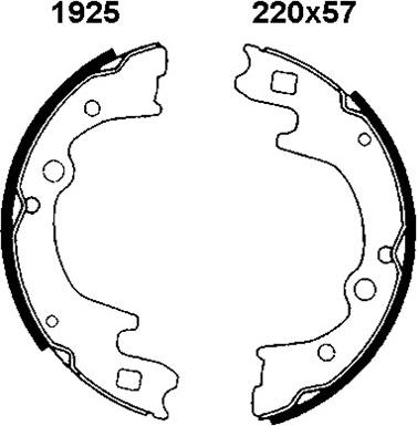 BSF 01925 - Brake Shoe Set autospares.lv