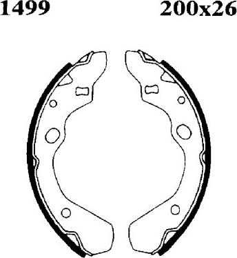 BSF 01499 - Brake Shoe Set autospares.lv