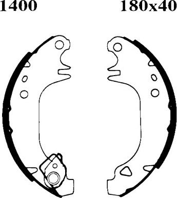 BSF 01400 - Brake Shoe Set autospares.lv