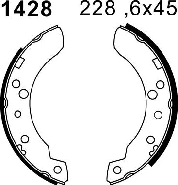 BSF 01428 - Brake Shoe Set autospares.lv