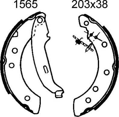 BSF 01565 - Brake Shoe Set autospares.lv