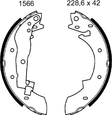 BSF 01566 - Brake Shoe Set autospares.lv