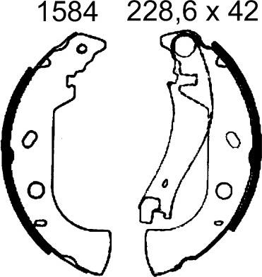 BSF 01584 - Brake Shoe Set autospares.lv