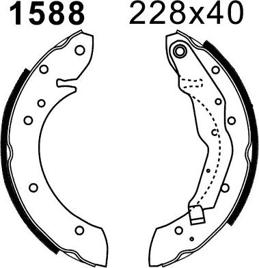 BSF 01588 - Brake Shoe Set autospares.lv