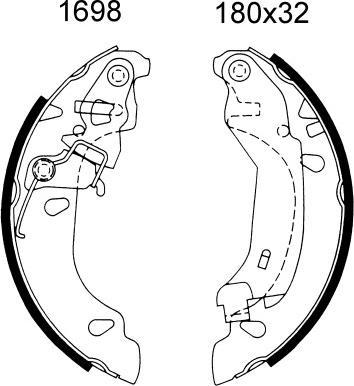 BSF 01698 - Brake Shoe Set autospares.lv