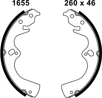 BSF 01655 - Brake Shoe Set autospares.lv