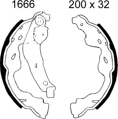 BSF 01666 - Brake Shoe Set autospares.lv