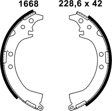 BSF 01668 - Brake Shoe Set autospares.lv