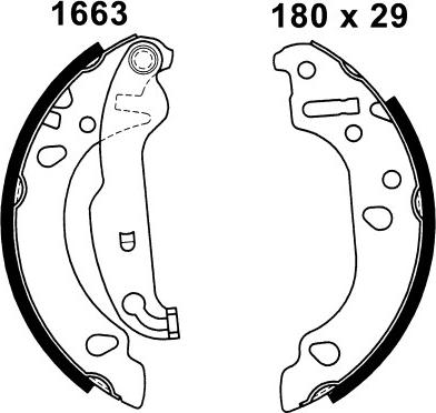 BSF 01663 - Brake Shoe Set autospares.lv