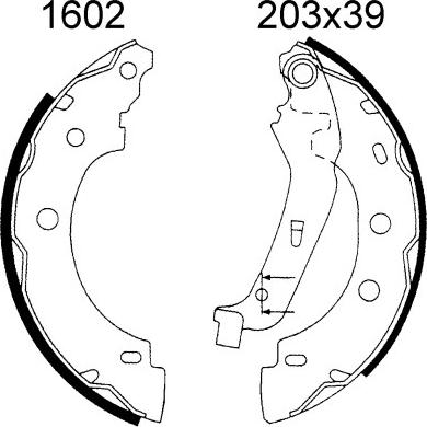 BSF 01602 - Brake Shoe Set autospares.lv