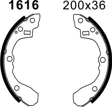 BSF 01616 - Brake Shoe Set autospares.lv