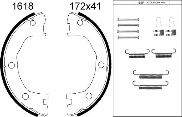 BSF 01618K - Brake Shoe Set, parking brake autospares.lv