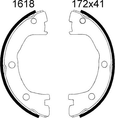 BSF 01618 - Brake Shoe Set, parking brake autospares.lv