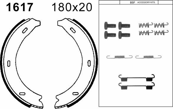 BSF 01617K - Brake Shoe Set, parking brake autospares.lv