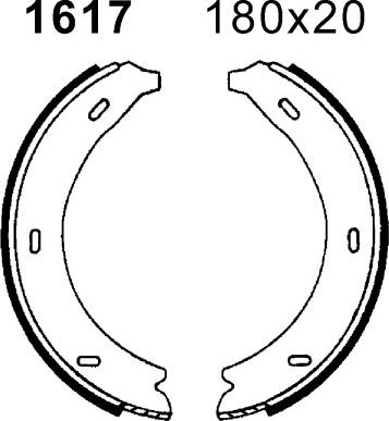 BSF 01617 - Brake Shoe Set, parking brake autospares.lv