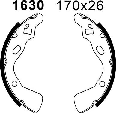 BSF 01630 - Brake Shoe Set autospares.lv