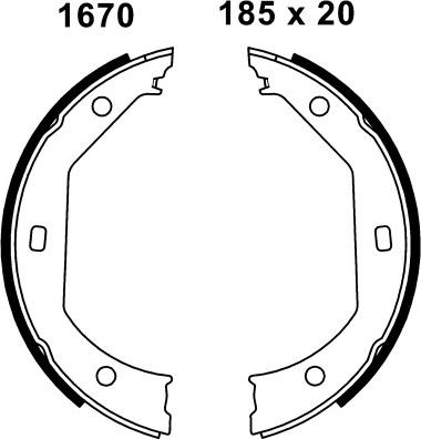 BSF 01670 - Brake Shoe Set, parking brake autospares.lv