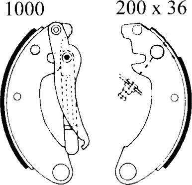 BSF 01000 - Brake Shoe Set autospares.lv