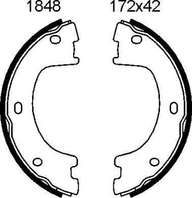 BSF 01848 - Brake Shoe Set, parking brake autospares.lv