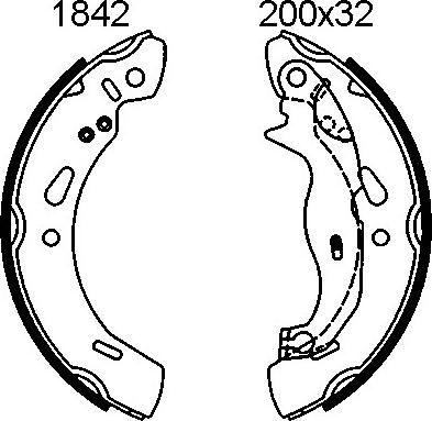 BSF 01842 - Brake Shoe Set autospares.lv