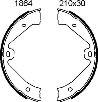 BSF 01864 - Brake Shoe Set, parking brake autospares.lv