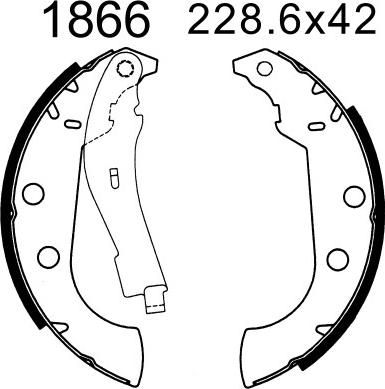 BSF 01866 - Brake Shoe Set autospares.lv