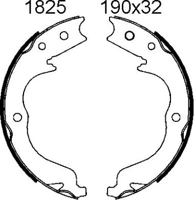 BSF 01825 - Brake Shoe Set, parking brake autospares.lv