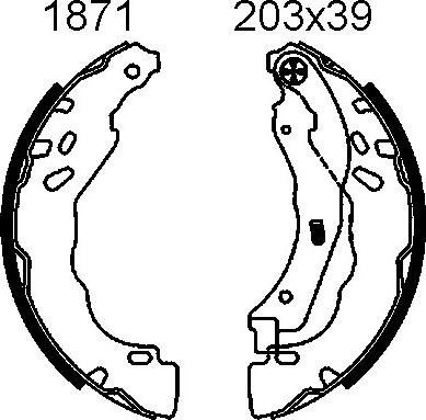 BSF 01871 - Brake Shoe Set autospares.lv