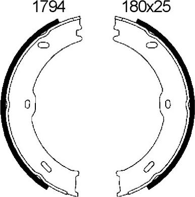 BSF 01794 - Brake Shoe Set, parking brake autospares.lv