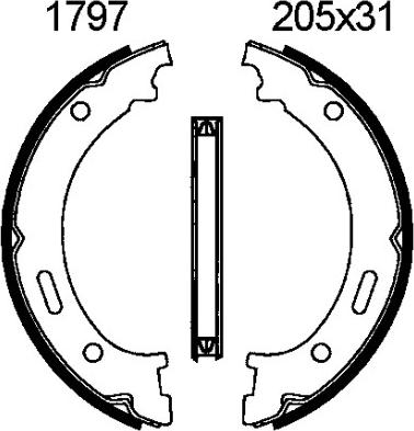 BSF 01797 - Brake Shoe Set, parking brake autospares.lv