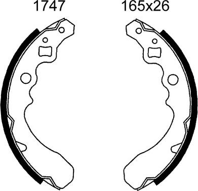 BSF 01747 - Brake Shoe Set autospares.lv