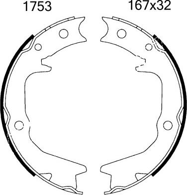 BSF 01753 - Brake Shoe Set, parking brake autospares.lv