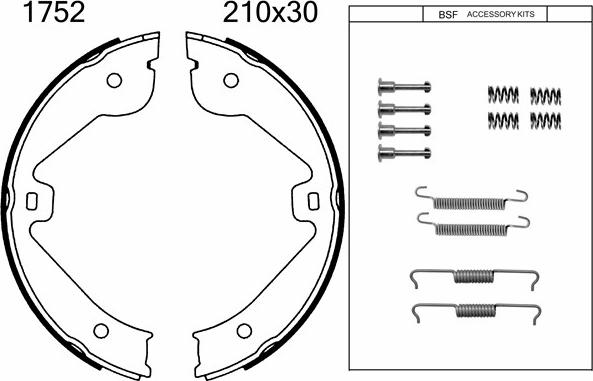 BSF 01752K - Brake Shoe Set, parking brake autospares.lv