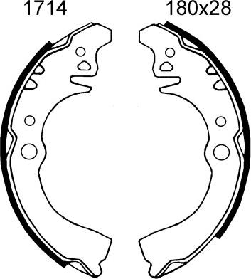 BSF 01714 - Brake Shoe Set autospares.lv