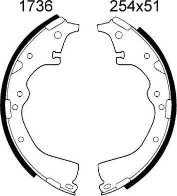 BSF 01736 - Brake Shoe Set autospares.lv