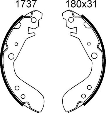 BSF 01737 - Brake Shoe Set autospares.lv