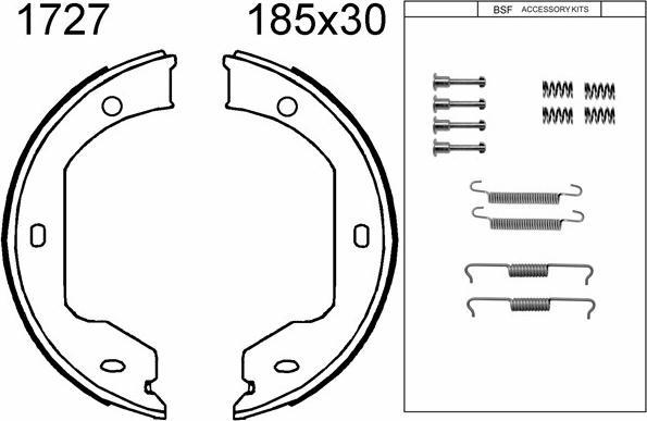 BSF 01727K - Brake Shoe Set, parking brake autospares.lv