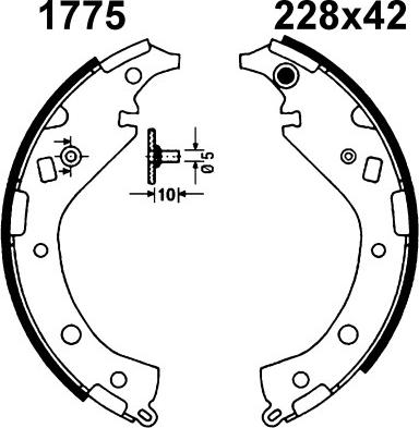 BSF 01775 - Brake Shoe Set autospares.lv