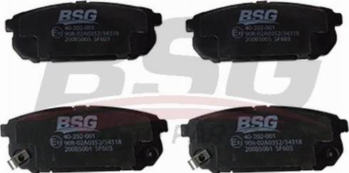 BSG BSG 40-202-001 - Brake Pad Set, disc brake autospares.lv