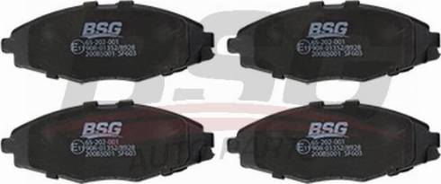 BSG BSG 65-202-001 - Brake Pad Set, disc brake autospares.lv