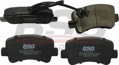 BSG BSG 75-202-001 - Brake Pad Set, disc brake autospares.lv