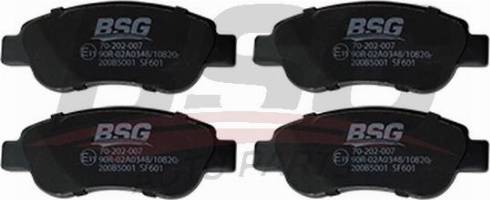 BSG BSG 70-202-007 - Brake Pad Set, disc brake autospares.lv